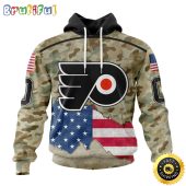 Custom NHL Philadelphia Flyers Hoodie Specialized Kits For United State With Camo Color All Over Print Hoodie Unisex Tshirt Hoodie