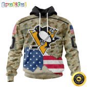 Custom NHL Pittsburgh Penguins Hoodie Specialized Kits For United State With Camo Color All Over Print Hoodie Unisex Tshirt Hoodie