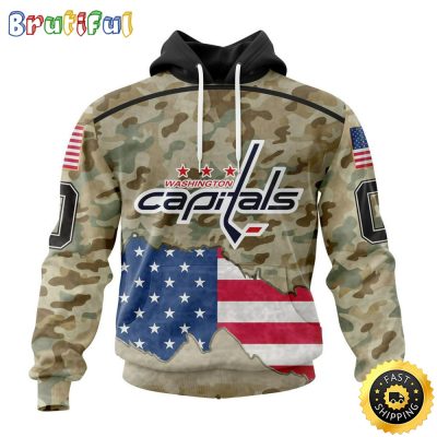 Custom NHL Washington Capitals Hoodie Specialized Kits For United State With Camo Color All Over Print Hoodie Unisex Tshirt Hoodie