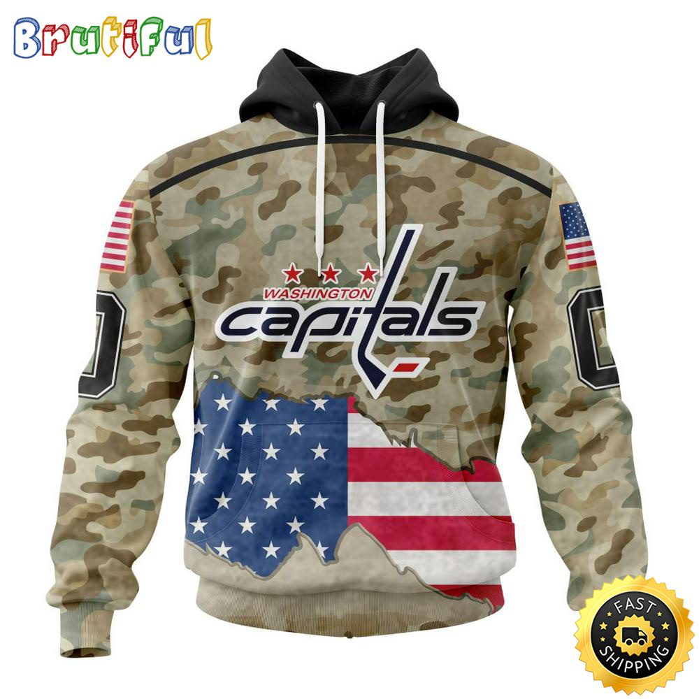 Custom NHL Washington Capitals Hoodie Specialized Kits For United State With Camo Color All Over Print Hoodie Unisex Tshirt Hoodie