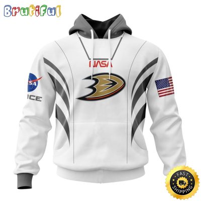 Custom Name NHL Anaheim Ducks Hoodie Special Space Force NASA Astronaut All Over Print 3D Unisex Hoodie