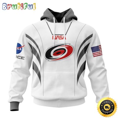 Custom Name NHL Carolina Hurricanes Hoodie Special Space Force NASA Astronaut All Over Print 3D Unisex Hoodie