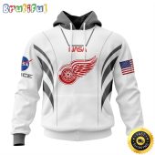 Custom Name NHL Detroit Red Wings Hoodie Special Space Force NASA Astronaut All Over Print 3D Unisex Hoodie