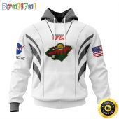 Custom Name NHL Minnesota Wild Hoodie Special Space Force NASA Astronaut All Over Print 3D Unisex Hoodie