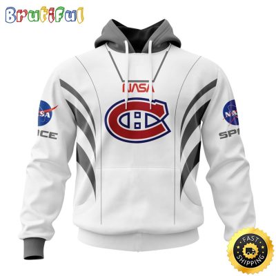 Custom Name NHL Montreal Canadiens Hoodie Special Space Force NASA Astronaut All Over Print 3D Unisex Hoodie