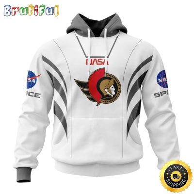 Custom Name NHL Ottawa Senators Hoodie Special Space Force NASA Astronaut All Over Print 3D Unisex Hoodie