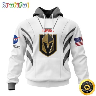 Custom Name NHL Vegas Golden Knights Hoodie Special Space Force NASA Astronaut All Over Print 3D Unisex Hoodie