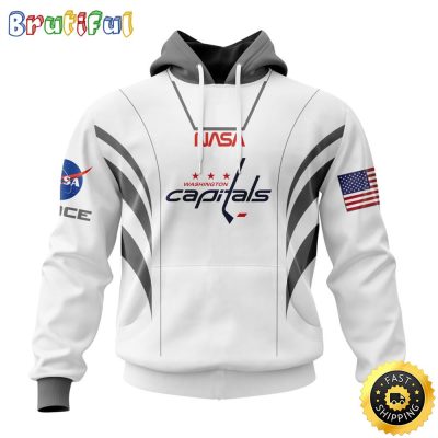 Custom Name NHL Washington Capitals Hoodie Special Space Force NASA Astronaut All Over Print 3D Unisex Hoodie