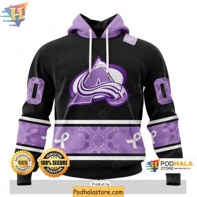 Customizable Colorado Avalanche 3D Hoodie, Hockey Fights Cancer 3D Clothing