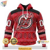 Customizable New Jersey Devils 3D Hoodie Native Design NHL Merchandise