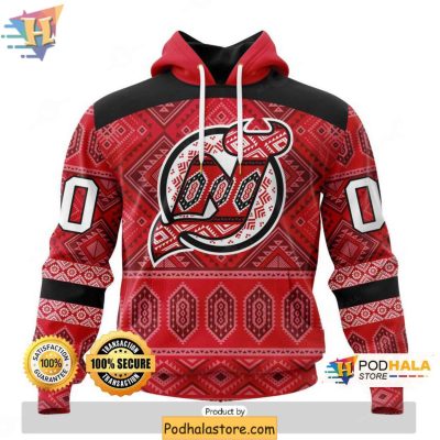 Customizable New Jersey Devils 3D Hoodie Native Design NHL Merchandise