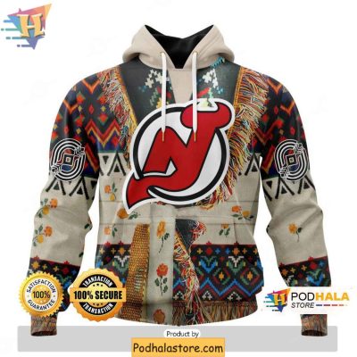 Customizable New Jersey Devils 3D Hoodie Native Design for NHL Fans