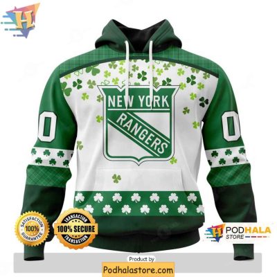 Customizable New York Rangers 3D Hoodie for Irish Celebration Fans