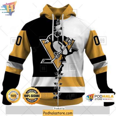 Customizable Pittsburgh Penguins Broken Mix 3D Hoodie for NHL Fans