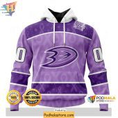 Customized Anaheim Ducks Hoodie 3d Lavender Nhl Hockey Fight Cancer Gear 1.jpg - demo10