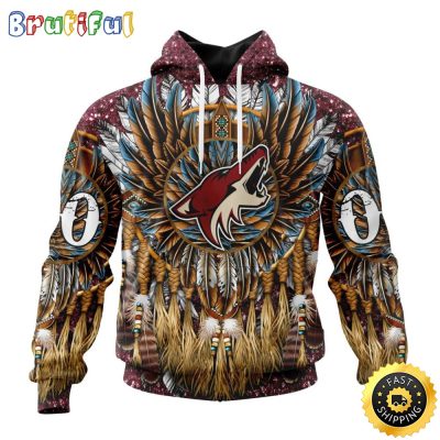 Customized NHL Arizona Coyotes Hoodie Special Native Costume Design 3D Hoodie Unisex Tshirt Hoodie