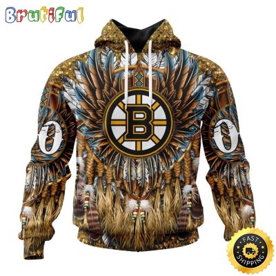 Customized NHL Boston Bruins Hoodie Special Native Costume Design 3D Hoodie Unisex Tshirt Hoodie