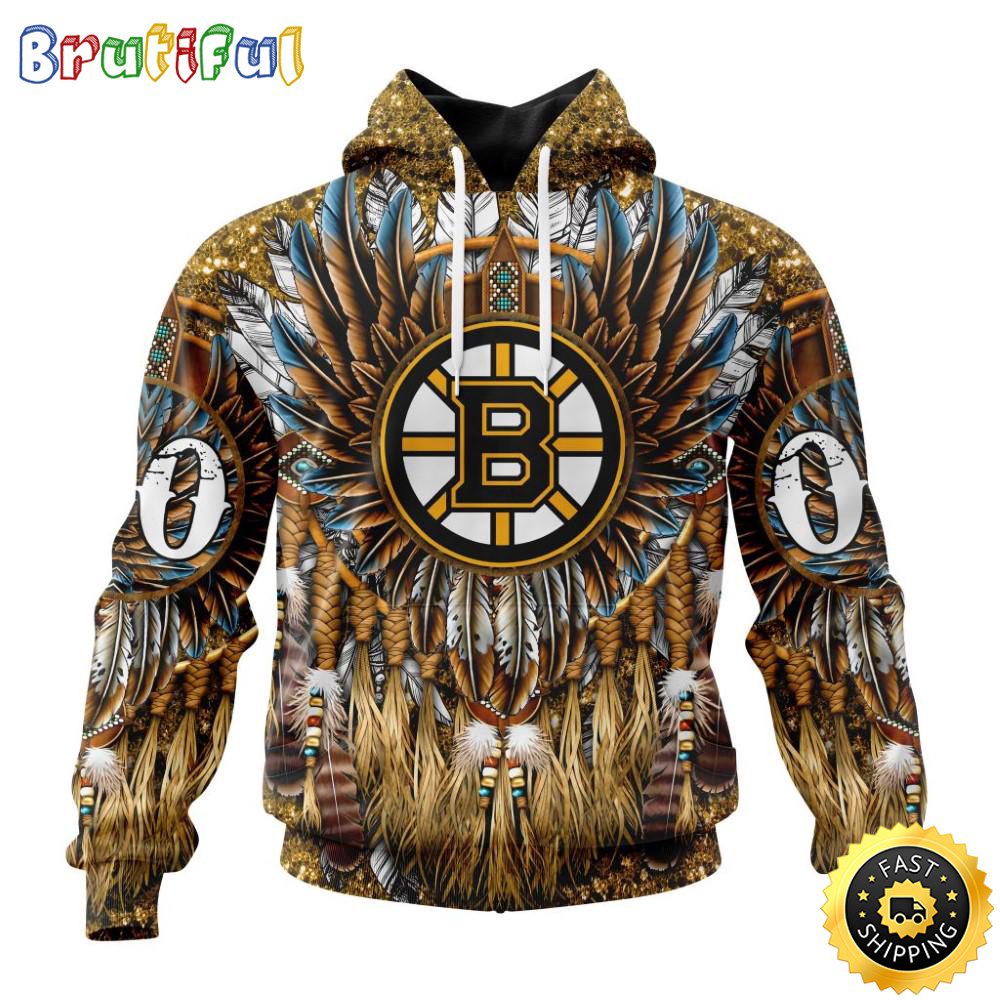 Customized NHL Boston Bruins Hoodie Special Native Costume Design 3D Hoodie Unisex Tshirt Hoodie