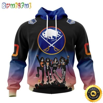 Customized NHL Buffalo Sabres Hoodie X KISS Band Design All Over Print 3D Hoodie Unisex Hoodie Tshirt