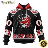 Customized NHL Carolina Hurricanes Hoodie Special Grateful Dead Skull All Over Print 3D Hoodie Unisex Hoodie Tshirt
