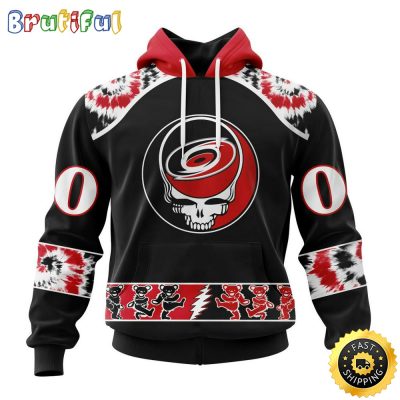 Customized NHL Carolina Hurricanes Hoodie Special Grateful Dead Skull All Over Print 3D Hoodie Unisex Hoodie Tshirt