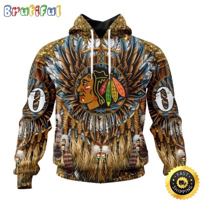 Customized NHL Chicago Blackhawks Hoodie Special Native Costume Design 3D Hoodie Unisex Tshirt Hoodie