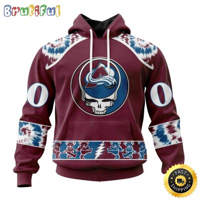 Customized NHL Colorado Avalanche Hoodie Special Grateful Dead Skull All Over Print 3D Hoodie Unisex Hoodie Tshirt