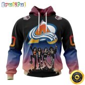 Customized NHL Colorado Avalanche Hoodie X KISS Band Design All Over Print 3D Hoodie Unisex Hoodie Tshirt