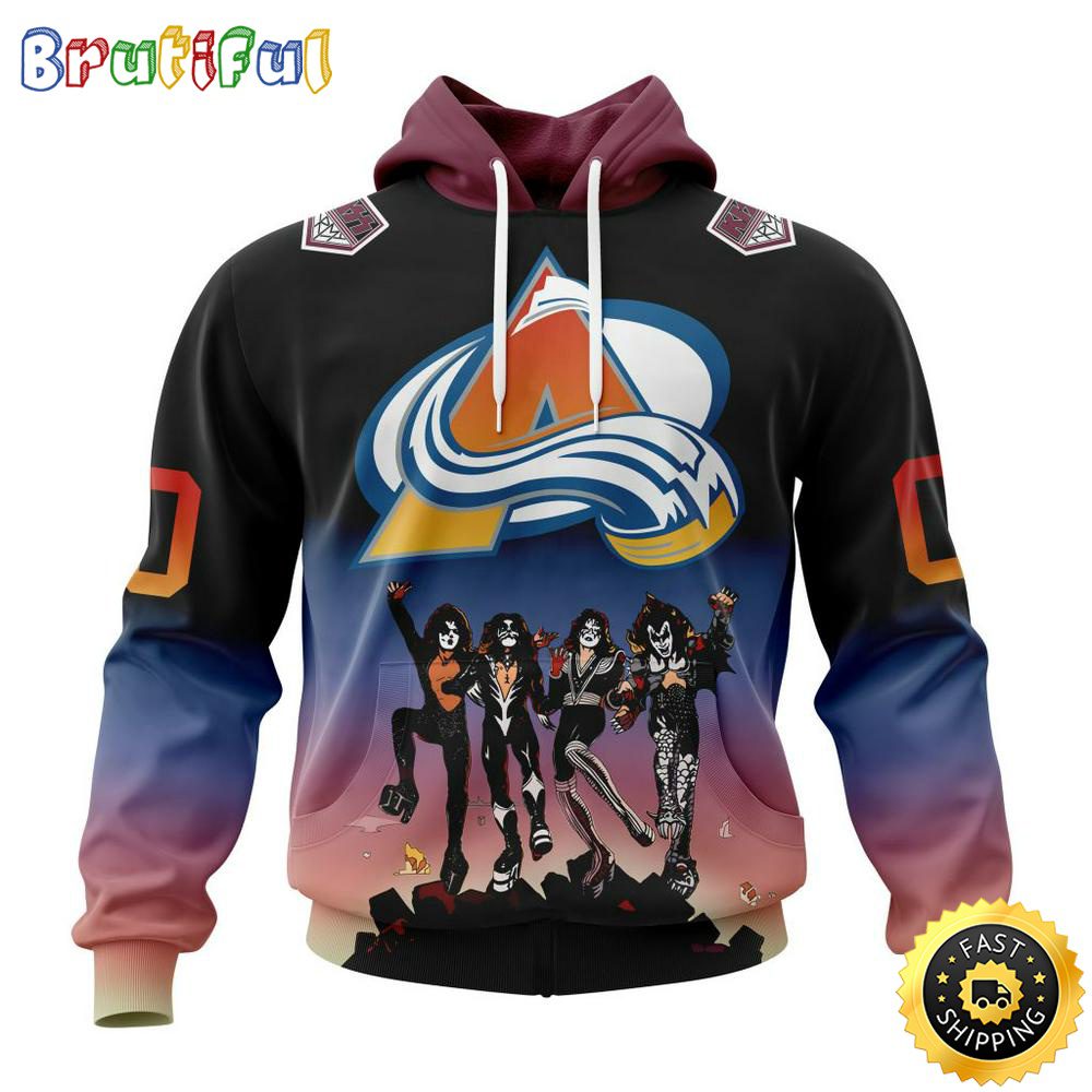 Customized NHL Colorado Avalanche Hoodie X KISS Band Design All Over Print 3D Hoodie Unisex Hoodie Tshirt Customized NHL Colorado Avalanche Hoodie X KISS Band Design All Over Print 3D Hoodie Unisex Hoodie Tshirt