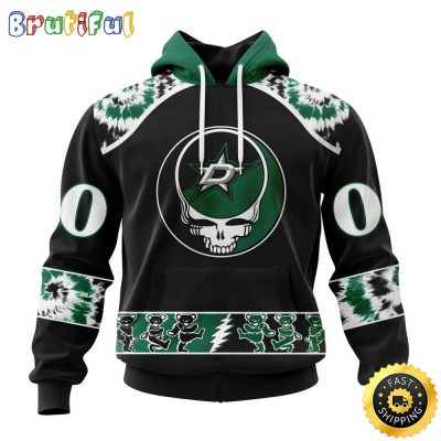Customized NHL Dallas Stars Hoodie Special Grateful Dead Skull All Over Print 3D Hoodie Unisex Hoodie Tshirt