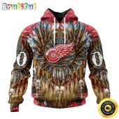 Customized NHL Detroit Red Wings Hoodie Special Native Costume Design 3D Hoodie Unisex Tshirt Hoodie