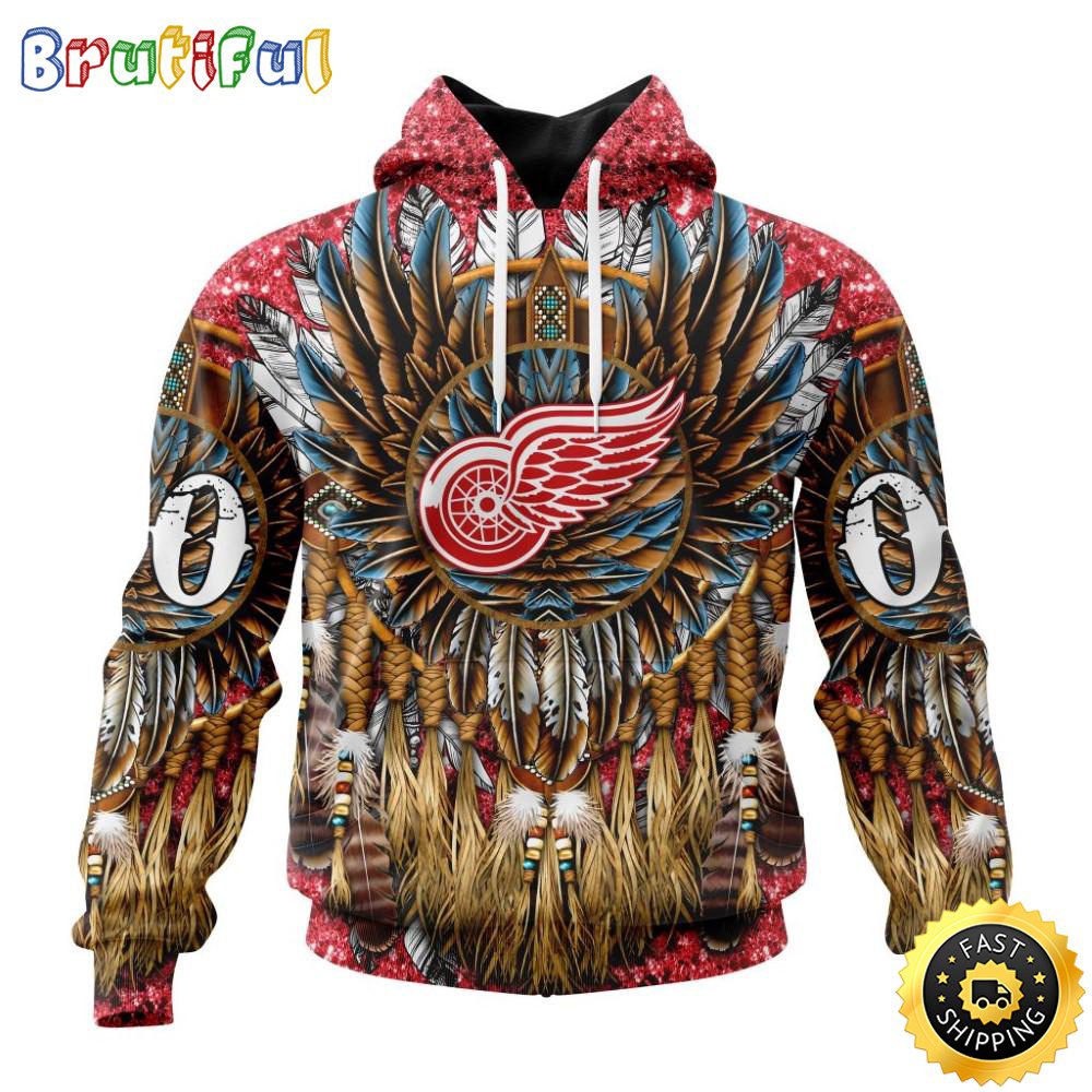 Customized NHL Detroit Red Wings Hoodie Special Native Costume Design 3D Hoodie Unisex Tshirt Hoodie