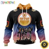 Customized NHL Edmonton Oilers Hoodie X KISS Band Design All Over Print 3D Hoodie Unisex Hoodie Tshirt