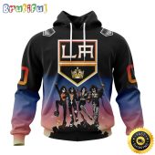 Customized NHL Los Angeles Kings Hoodie X KISS Band Design All Over Print 3D Hoodie Unisex Hoodie Tshirt