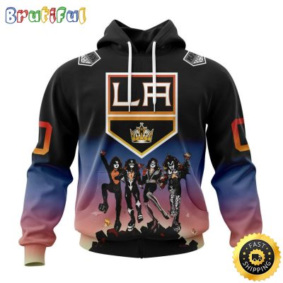 Customized NHL Los Angeles Kings Hoodie X KISS Band Design All Over Print 3D Hoodie Unisex Hoodie Tshirt