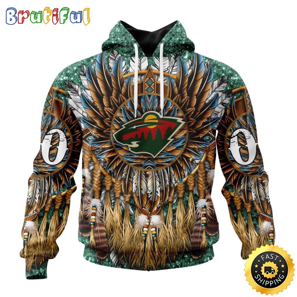Customized NHL Minnesota Wild Hoodie Special Native Costume Design 3D Hoodie Unisex Tshirt Hoodie