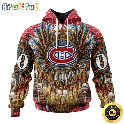 Customized NHL Montreal Canadiens Hoodie Special Native Costume Design 3D Hoodie Unisex Tshirt Hoodie
