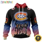 Customized NHL Montreal Canadiens Hoodie X KISS Band Design All Over Print 3D Hoodie Unisex Hoodie Tshirt