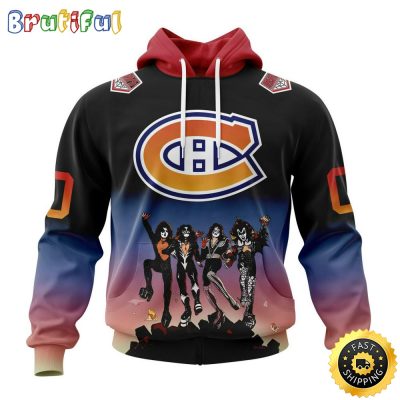 Customized NHL Montreal Canadiens Hoodie X KISS Band Design All Over Print 3D Hoodie Unisex Hoodie Tshirt