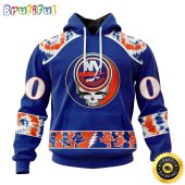 Customized NHL New York Islanders Hoodie Special Grateful Dead Skull All Over Print 3D Hoodie Unisex Hoodie Tshirt