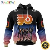 Customized NHL Philadelphia Flyers Hoodie X KISS Band Design All Over Print 3D Hoodie Unisex Hoodie Tshirt