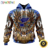 Customized NHL St. Louis Blues Hoodie Special Native Costume Design 3D Hoodie Unisex Tshirt Hoodie