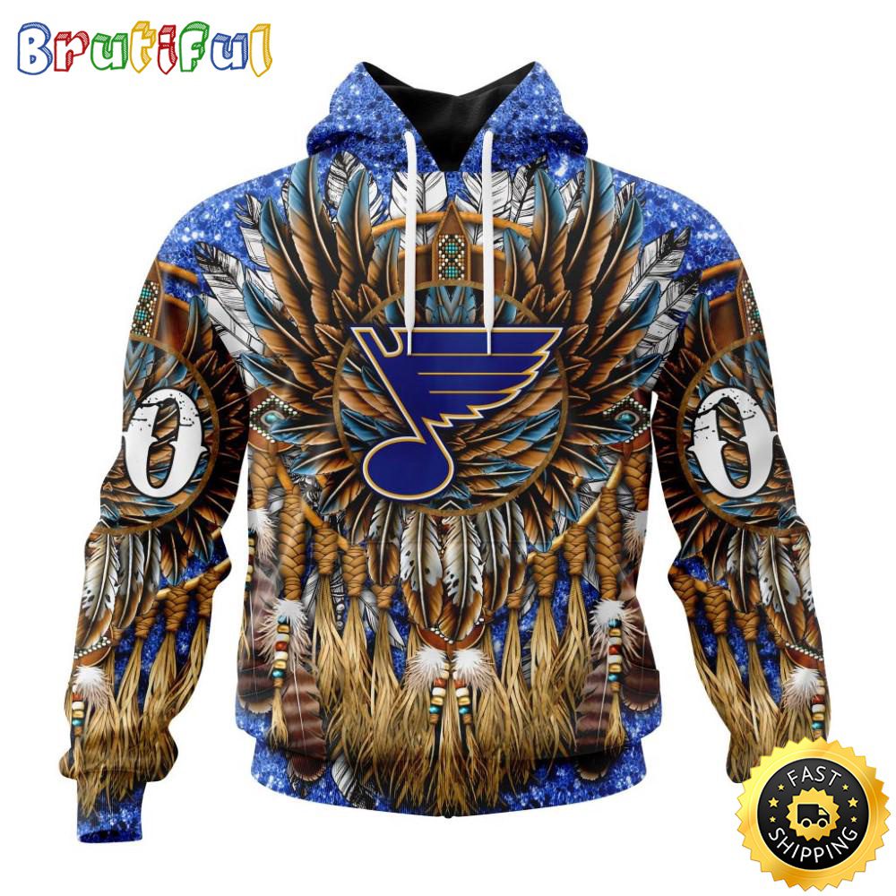 Customized NHL St. Louis Blues Hoodie Special Native Costume Design 3D Hoodie Unisex Tshirt Hoodie