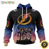 Customized NHL Tampa Bay Lightning Hoodie X KISS Band Design All Over Print 3D Hoodie Unisex Hoodie Tshirt