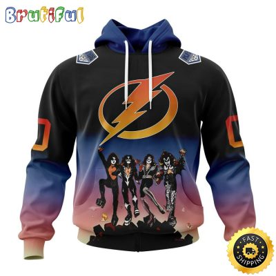 Customized NHL Tampa Bay Lightning Hoodie X KISS Band Design All Over Print 3D Hoodie Unisex Hoodie Tshirt