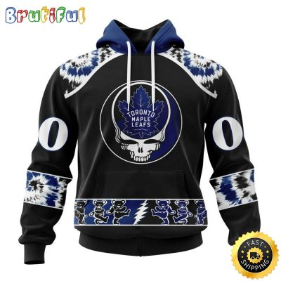 Customized NHL Toronto Maple Leafs Hoodie Special Grateful Dead Skull All Over Print 3D Hoodie Unisex Hoodie Tshirt