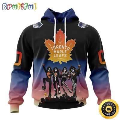 Customized NHL Toronto Maple Leafs Hoodie X KISS Band Design All Over Print 3D Hoodie Unisex Hoodie Tshirt