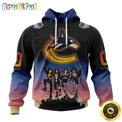 Customized NHL Vancouver Canucks Hoodie X KISS Band Design All Over Print 3D Hoodie Unisex Hoodie Tshirt