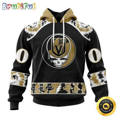Customized NHL Vegas Golden Knights Hoodie Special Grateful Dead Skull All Over Print 3D Hoodie Unisex Hoodie Tshirt