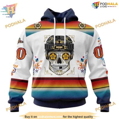 Dia De Los Muertos Special NHL Design Boston Bruins Hoodie 3D, Cultural Apparel